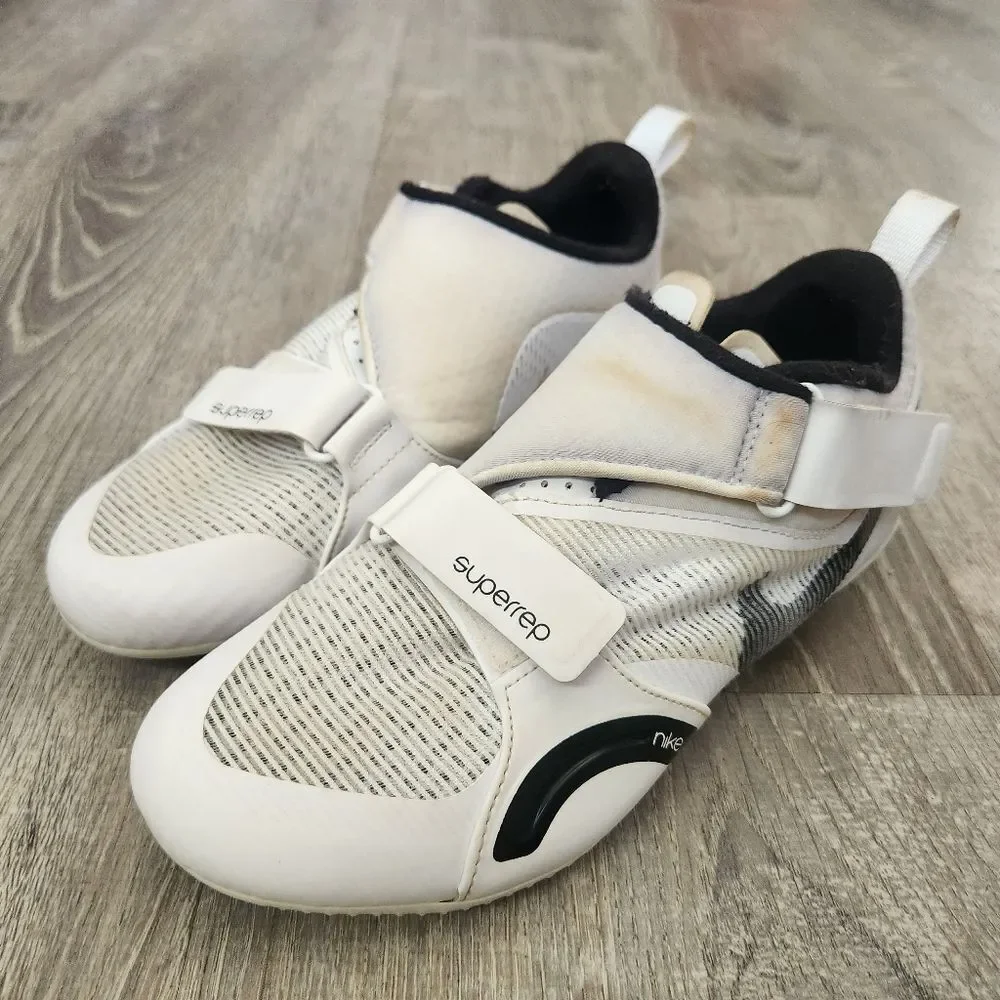 Nike SuperRep Cycle White Black Cycling Shoes Cleats Women’s Size 7.5 CJ0775-100